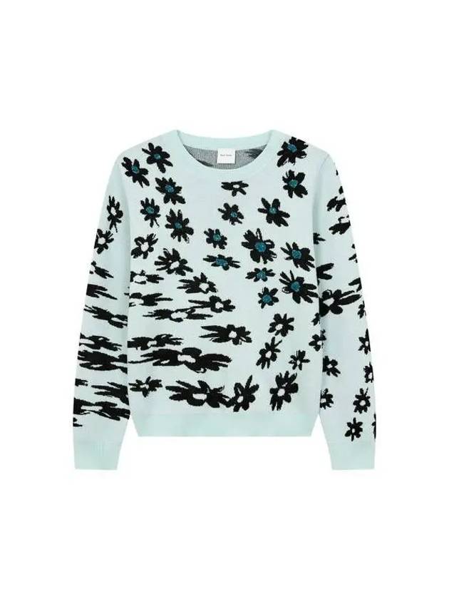 Women s Flower Pattern Crew Neck Knit Mint - PAUL SMITH - BALAAN 1