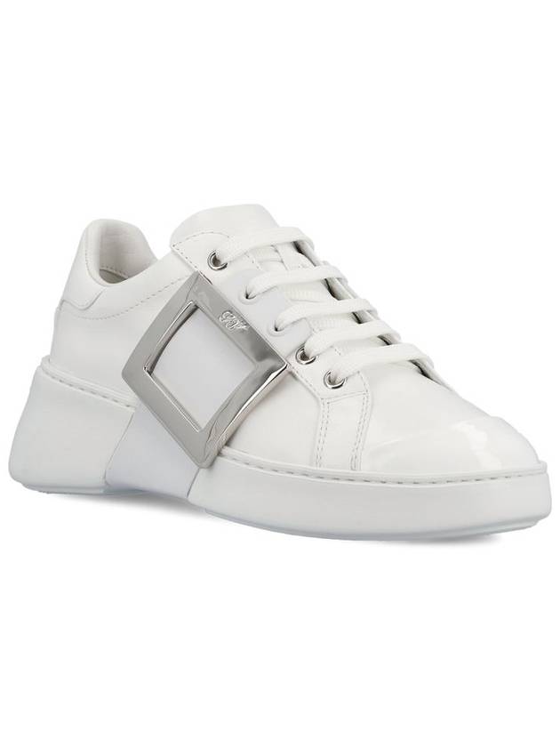 Viv Metal Buckle Low Top Sneakers White - ROGER VIVIER - BALAAN 3