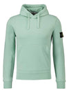 Logo Patch Drawstring Hoodie Green - STONE ISLAND - BALAAN 2