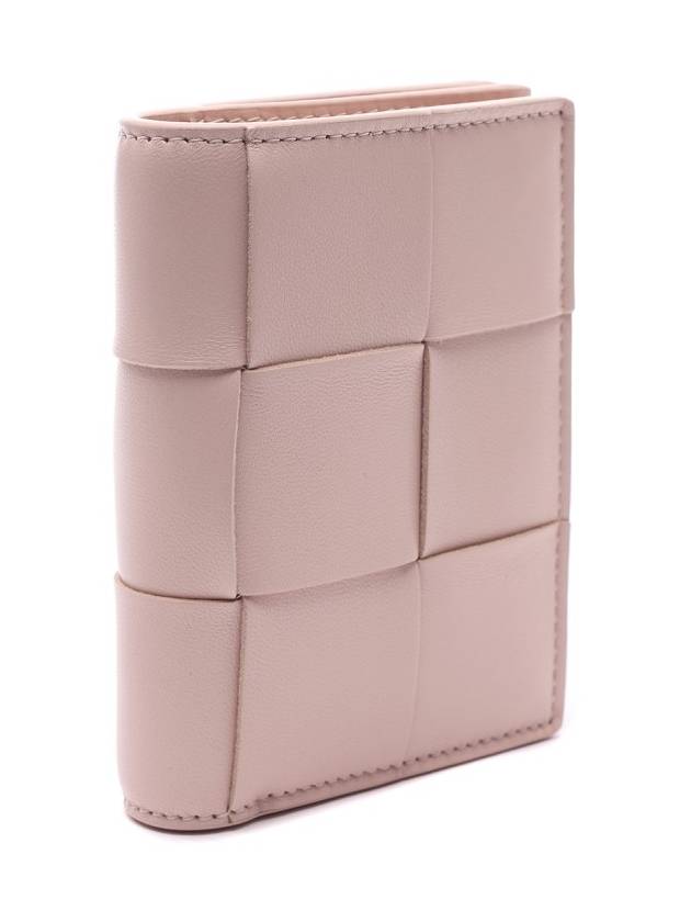 Cassette Zipper Bifold Half Wallet Light Pink - BOTTEGA VENETA - BALAAN 4