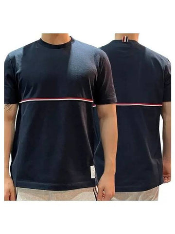 Three stripe short sleeve t shirt navy 1094422 - THOM BROWNE - BALAAN 1