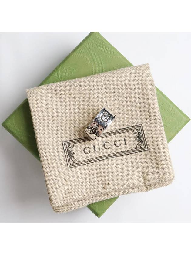 GG Bee Engraved Wide Ring YBC728304001 Silver - GUCCI - BALAAN 6