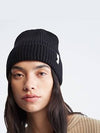 Ribbed Knit Beanie Hat Black - CALVIN KLEIN - BALAAN 3