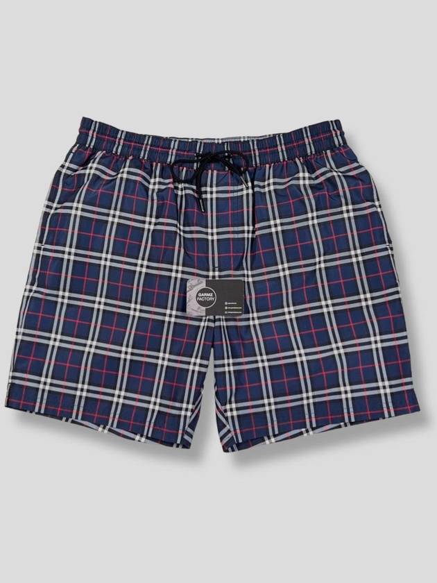 Check Swim Shorts Navy - BURBERRY - BALAAN 2