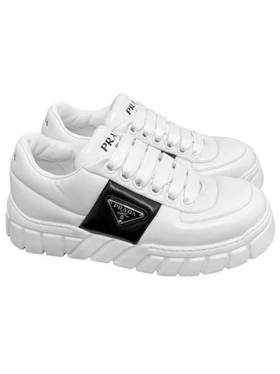 Padded Nappa Leather Low Top Sneakers White - PRADA - BALAAN 2