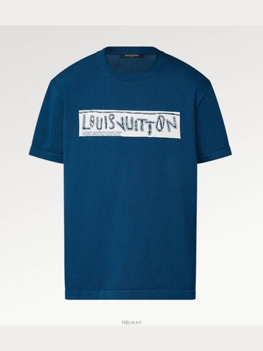 Crew Neck Cotton Short Sleeve T-Shirt Blue - LOUIS VUITTON - BALAAN 2