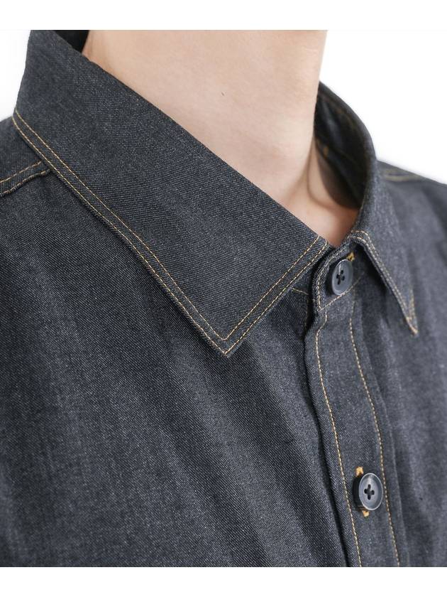 Black Fake Denim Half Shirt - ARCANE FUNK - BALAAN 5