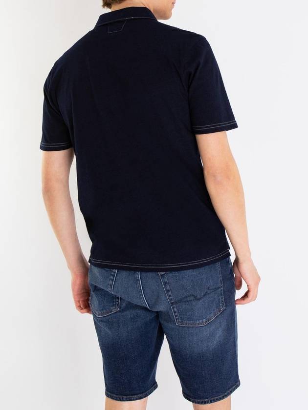 Indigo Jersey Polo Shirt Navy - CP COMPANY - BALAAN 6