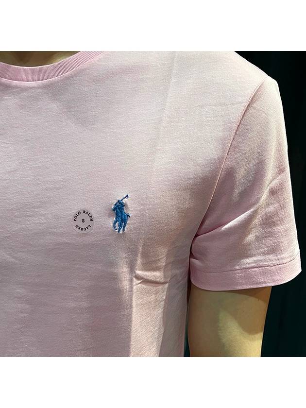 Embroidered Logo Cotton Short Sleeve T-Shirt Pink - POLO RALPH LAUREN - BALAAN 7