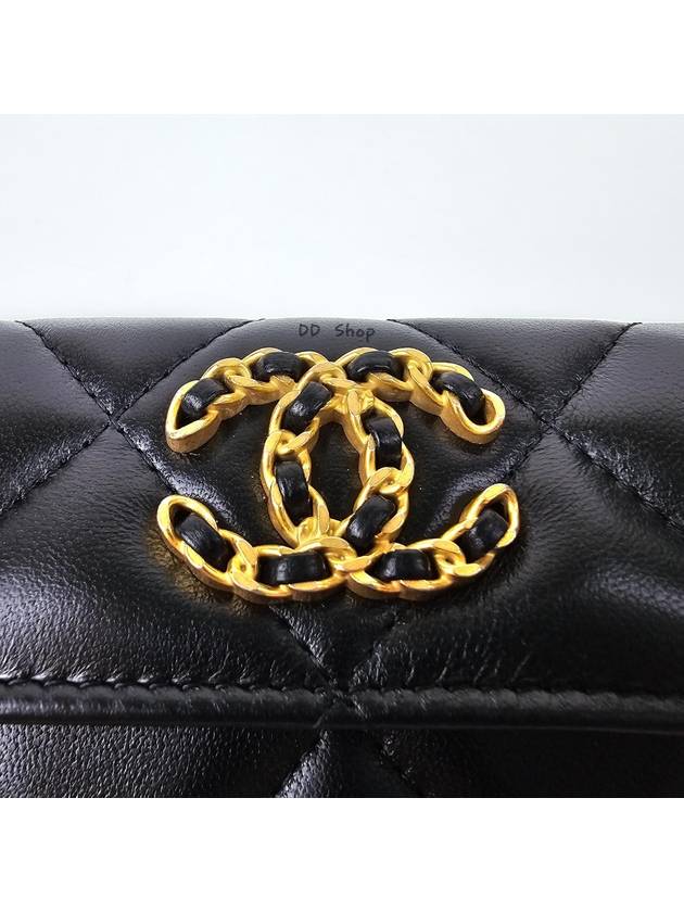 19 Gold Hardware Lambskin Flap Card Wallet Black - CHANEL - BALAAN 10