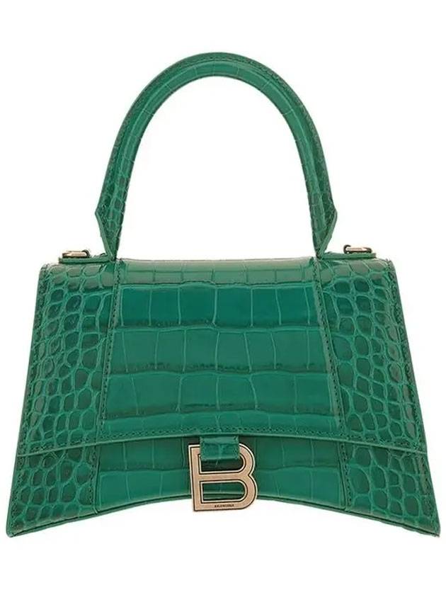 Hourglass Crocodile Small Tote Bag Green - BALENCIAGA - BALAAN 1