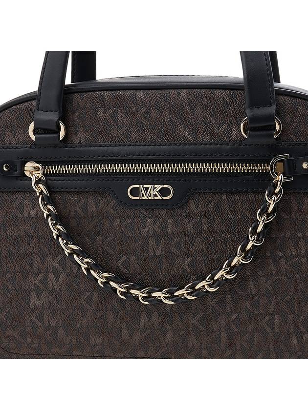 Logo Print Chain Shoulder Bag Black Brown - MICHAEL KORS - BALAAN 7