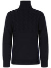 Back Stitch Wool Turtleneck Navy - MAISON MARGIELA - BALAAN 2