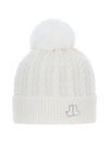 Women s Cashmere Knit Beanie 8504LXAK IVORY - BLACK&WHITE - BALAAN 2