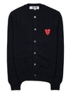 Double Heart Waffen Cardigan P1N075 BLACK - COMME DES GARCONS - BALAAN 9