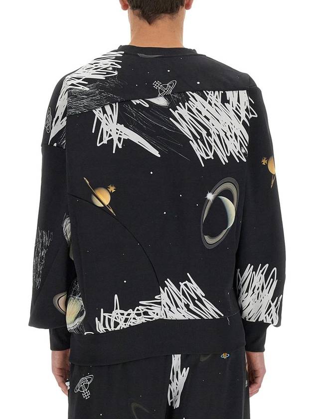 Graphic Print Crew Neck Sweatshirt Black - VIVIENNE WESTWOOD - BALAAN 4