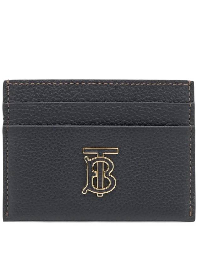 Grainy TB Logo Calfskin Card Wallet Black - BURBERRY - BALAAN 2