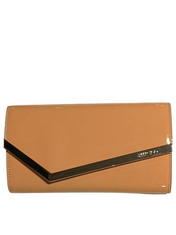 Jimmy Choo Clutch In Biscuit Brown Patent Leather - JIMMY CHOO - BALAAN 1