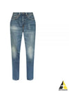 Denim Straight Jeans Blue - SAINT LAURENT - BALAAN 2