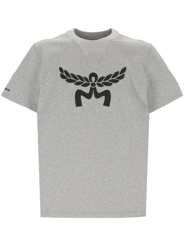 Laurel Logo Short Sleeve T-Shirt Grey - MCM - BALAAN 2