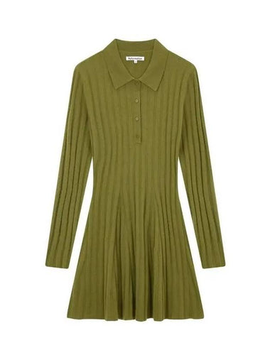 Cashmere Chunky Ribbed Mini Dress Green - REFORMATION - BALAAN 1