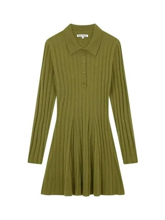 Cashmere Chunky Ribbed Mini Dress Green - REFORMATION - BALAAN 1