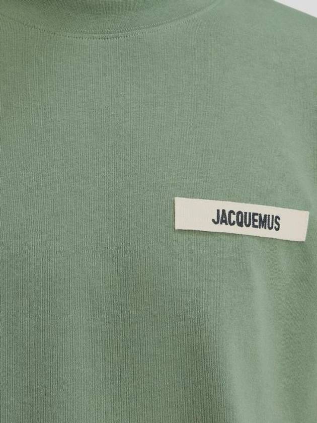 Le Gros Grain Logo Short Sleeve T-Shirt Green - JACQUEMUS - BALAAN 4