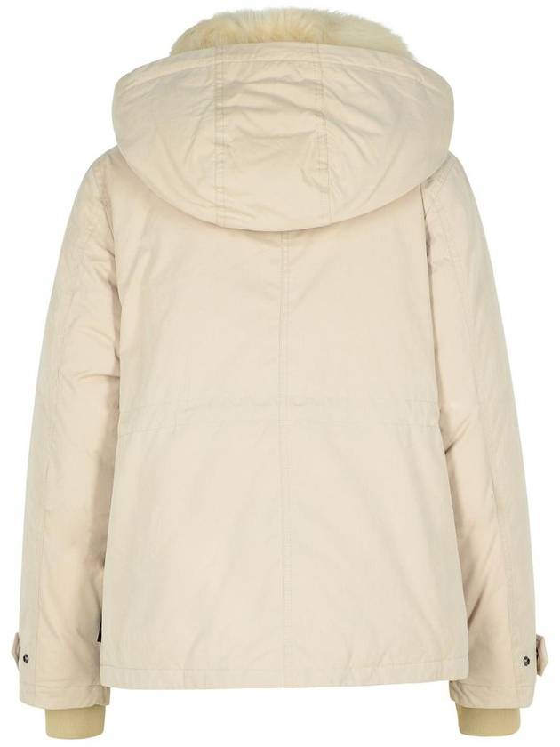 Woolrich 'Artic' Short Parka In Beige Cotton Blend - WOOLRICH - BALAAN 3