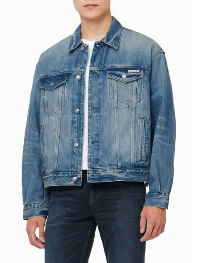 JEANS Men s 90s Aurora Blue Denim Jacket 40EM799Q24 - CALVIN KLEIN - BALAAN 1