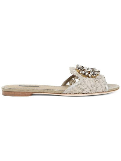 crystal flower lace sandals beige - DOLCE&GABBANA - BALAAN 2