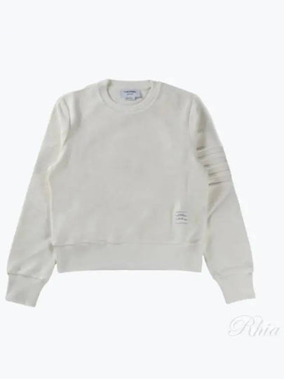 4 Bar Crew Neck Sweatshirt White - THOM BROWNE - BALAAN 2