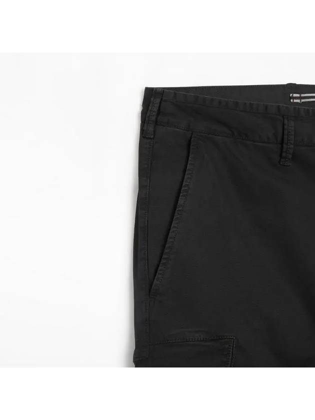 Stretch Broken Twill Garment Dyed Old Effect Cargo Straight Pants Black - STONE ISLAND - BALAAN 8