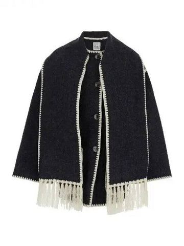 Toteme Embroidered Scarf Wool Blend Jacket - TOTEME - BALAAN 1
