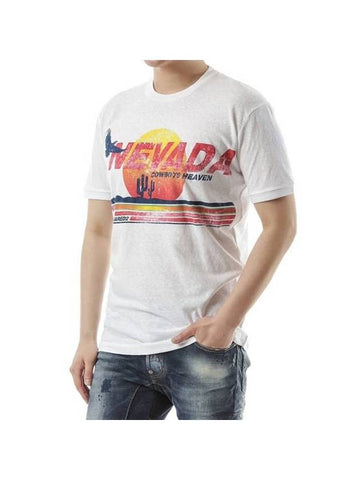 Nevada Vintage Printing Short Sleeve T-Shirt White - DSQUARED2 - BALAAN 1