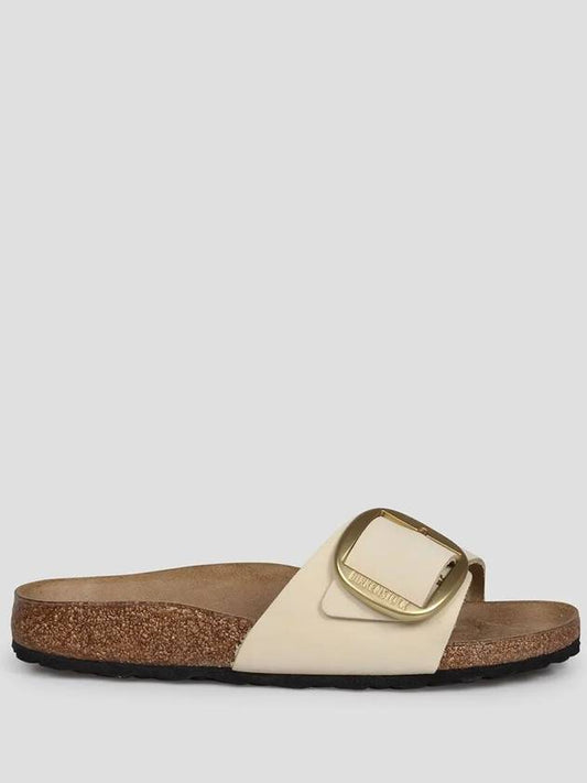 Madrid Big Buckle Slider Slippers Brown Ivory - BIRKENSTOCK - BALAAN 2