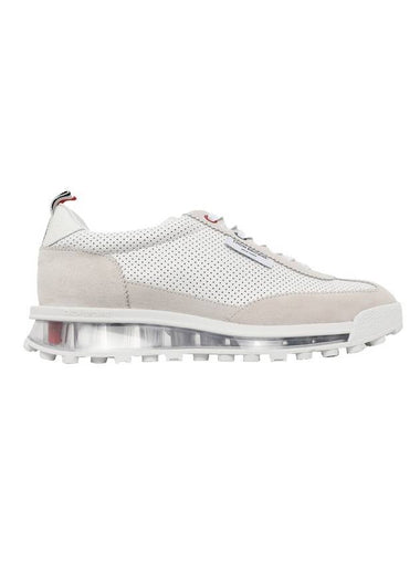 Women Vitello Calf Tech Runner Clear Sole Low Top Sneakers White - THOM BROWNE - BALAAN 1