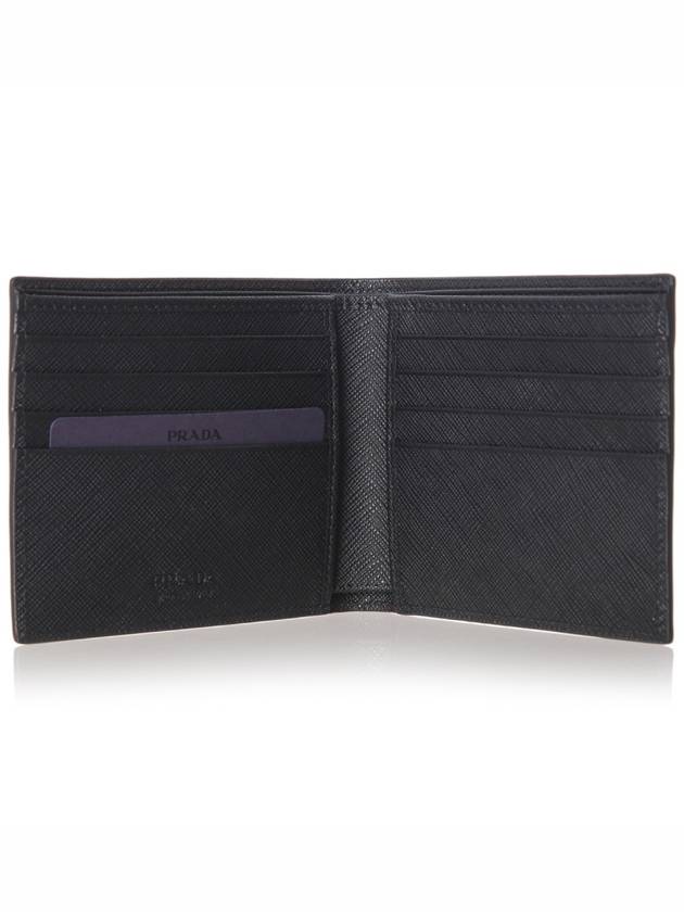 Triangle Logo Embossing Half Wallet Black - PRADA - BALAAN 5