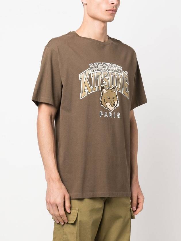 Campus Fox Relaxed Short Sleeve T-Shirt Khaki - MAISON KITSUNE - BALAAN 4