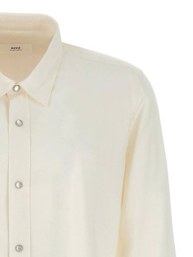 Men's Western Long Sleeve Shirt Ivory - AMI - BALAAN 4