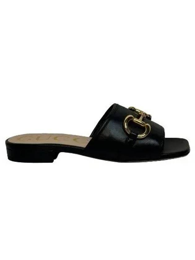 Horsebit Slide Sandals Black - GUCCI - BALAAN 2