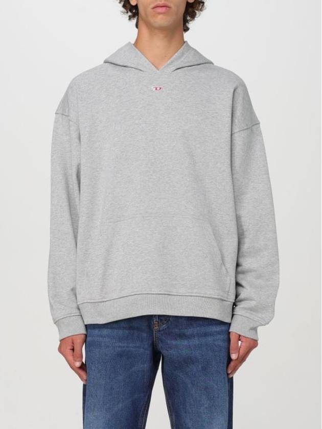 D Logo Patch Hoodie Grey - DIESEL - BALAAN 1