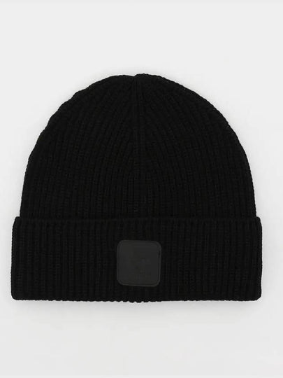 Extra Fine Merino Wool Logo Beanie Black - CP COMPANY - BALAAN 2