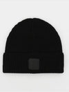 Extra Fine Merino Wool Logo Beanie Black - CP COMPANY - BALAAN 3