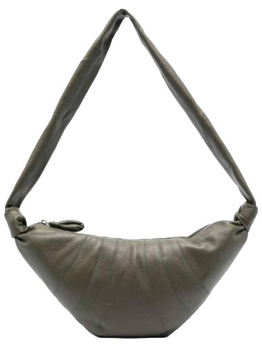 Medium Croissant Soft Grained Leather Crossbody Bag Dark Green - LEMAIRE - BALAAN 1