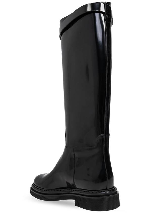 Logo Plaque Long Boots Black - DOLCE&GABBANA - BALAAN 6