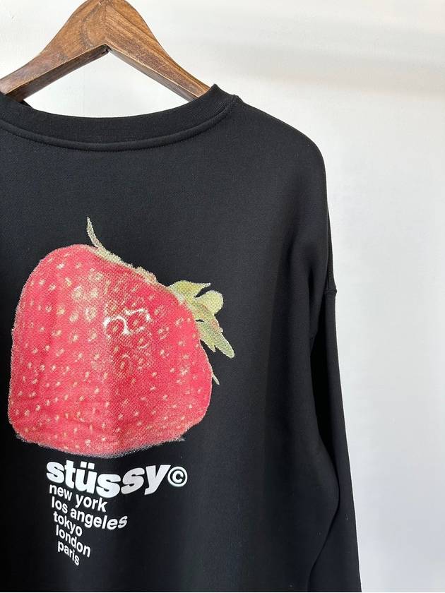 Strawberry Oversized Sweatshirt Black - STUSSY - BALAAN 10