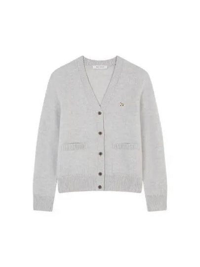 Baby Fox Patch Boxy Cardigan Light Grey Melange - MAISON KITSUNE - BALAAN 2