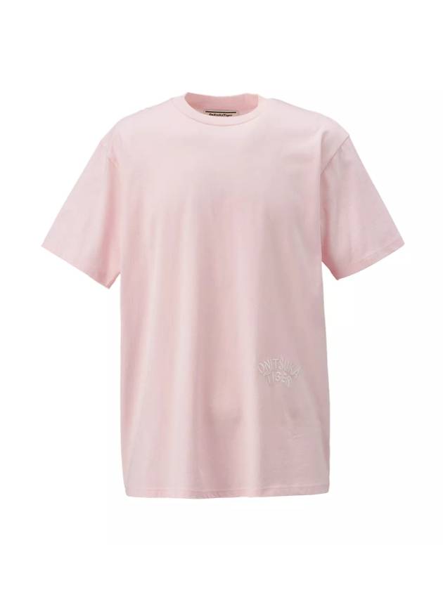 Embroidery Graphic Short Sleeve T-Shirt Pink - ONITSUKA TIGER - BALAAN 1