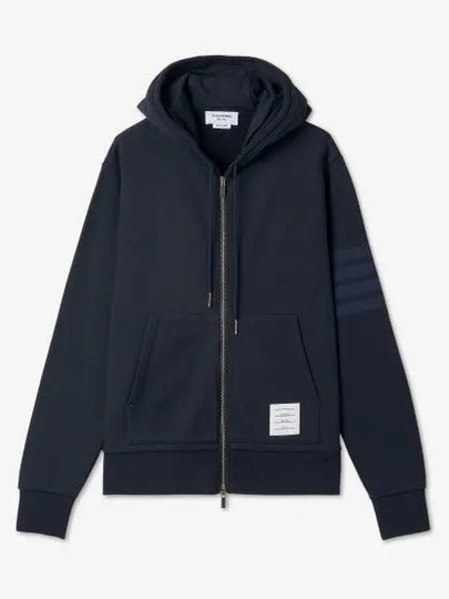 Men's Diagonal Armband Loopback Relaxed Fit Zip Up Hoodie Navy - THOM BROWNE - BALAAN 2