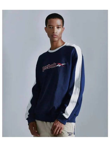 Side color scheme sweatshirt navy - REEBOK - BALAAN 1